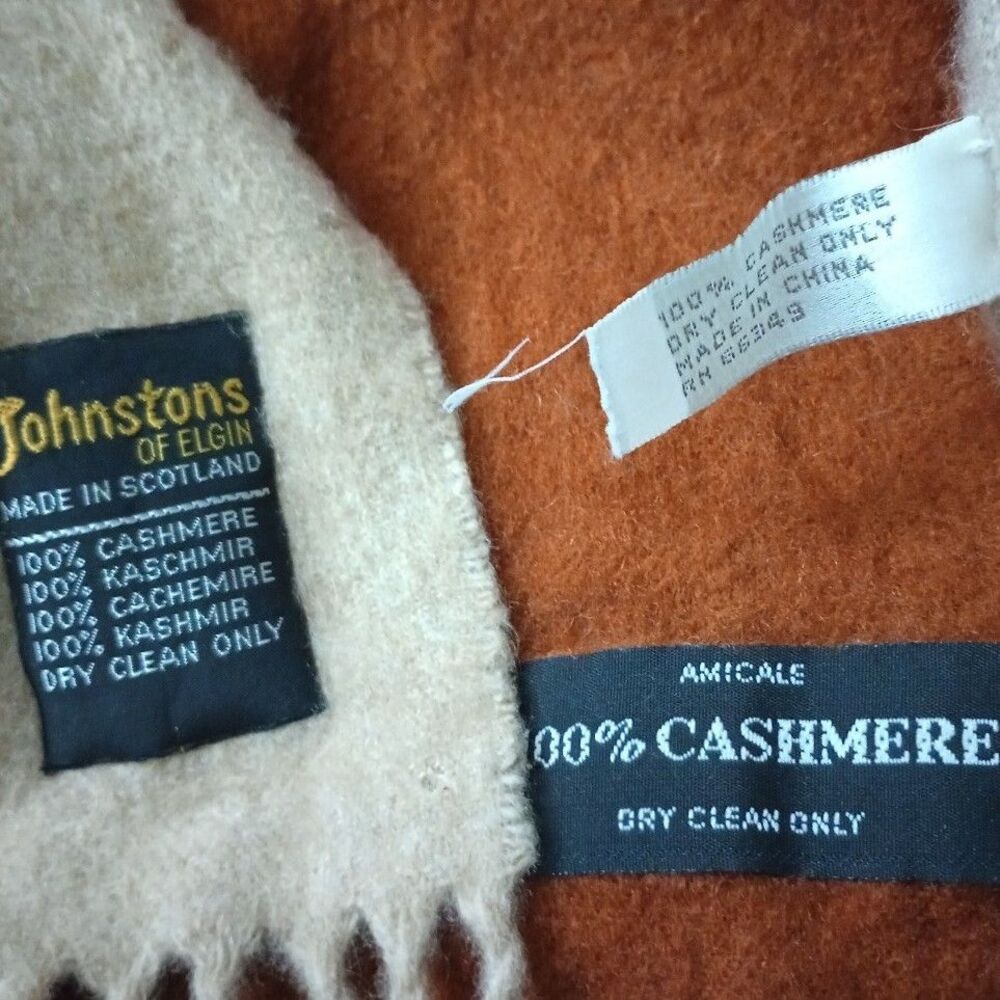 (Bundle) 3Pcs 100% Cashmere Scarf and Beanie *FLAWED*